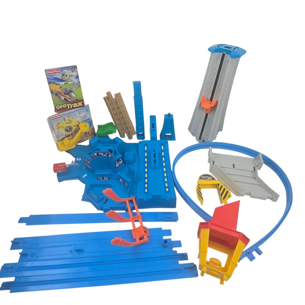 Fisher-Price GeoTrax GeoAir High Flyin Airport N0142 Track Tower Lot NO RC/PLANE